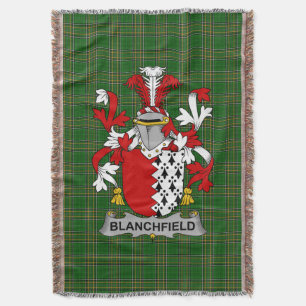Irish Blanchfield Coat of Arms Family Crest Irela Throw Blanket