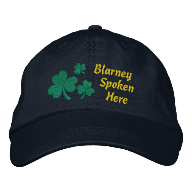 Irish Blarney Embroidered Baseball Cap (Front)