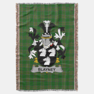Irish Blayney Coat of Arms Family Crest Ireland Throw Blanket