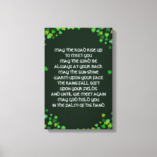 Irish Blessin - Shamrock Design Canvas Print