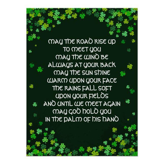 Irish Blessin - Shamrock Design Poster (Front)