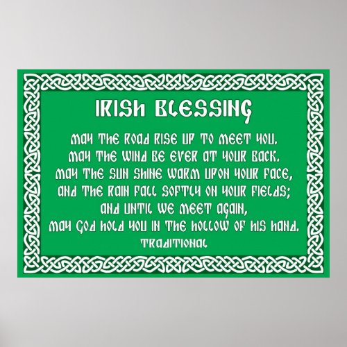 Irish Blessing 1 in Celtic Knot Frame Poster
