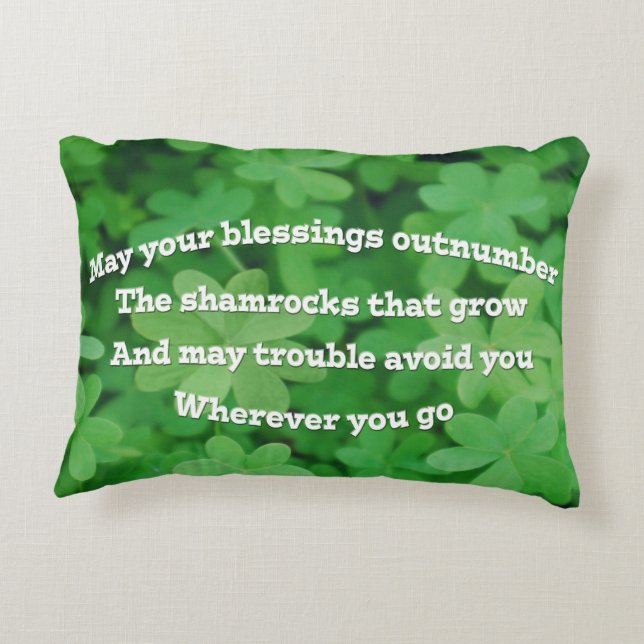 Irish Blessing Accent Pillow (Back)