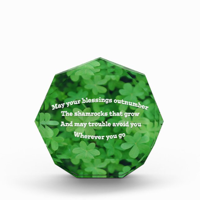 Irish Blessing Acrylic Award (Front)