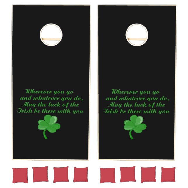 Irish Blessing And Shamrock Cornhole Set (Set)