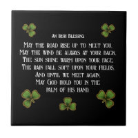 Irish Blessing and Shamrocks Black and Green