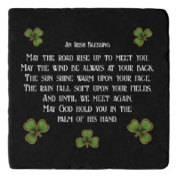 Irish Blessing and Shamrocks Black and Green