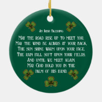 Irish Blessing and Shamrocks Green Typography