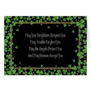 Irish Blessing and Shamrocks Toast Cards