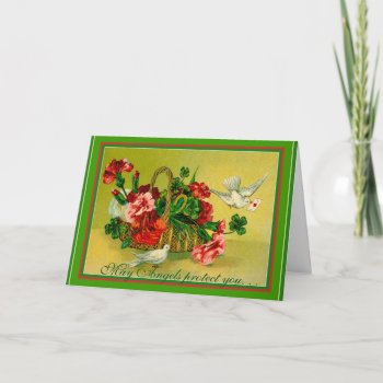 Irish Blessing Angels Protect You St. Patrick's Card by MagnoliaVintage at Zazzle
