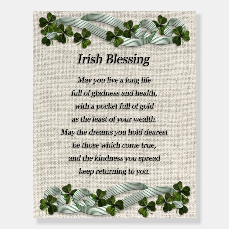 Irish Blessing Art Foam Board Zazzle