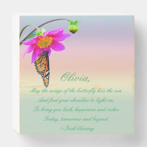 Irish Blessing Baby Girl Wood Box Sign Plaque