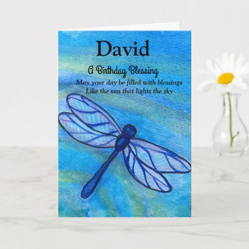 Irish Blessing Birthday Brave Blue Dragonfly