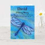 Irish Blessing Birthday Brave Blue Dragonfly Card<br><div class="desc">Give happy birthday wishes with an Irish Blessing on this modern blue dragonfly card. "May your day be filled with blessings, Like the sun that lights the sky. May you always have the courage to spread your wings and fly." Created from my original watercolour painting, the bold color and dramatic...</div>