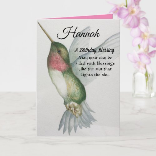 Irish Blessing Birthday Pretty Hummingbird Wings Card
