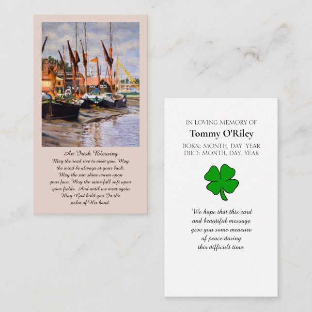 Irish Blessing Blue Purple Green Orange Prayer Business Card (Front/Back)