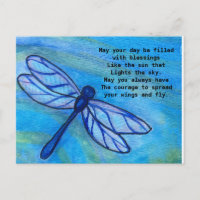 Irish Blessing Brave Blue Dragonfly Courage