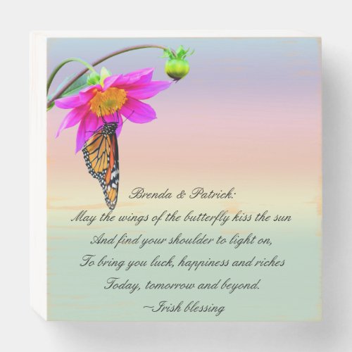 Irish Blessing Butterfly  Wood Box Sign Plaque