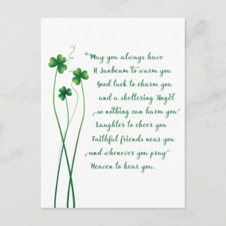 Irish Blessing Calligraphy Postcard