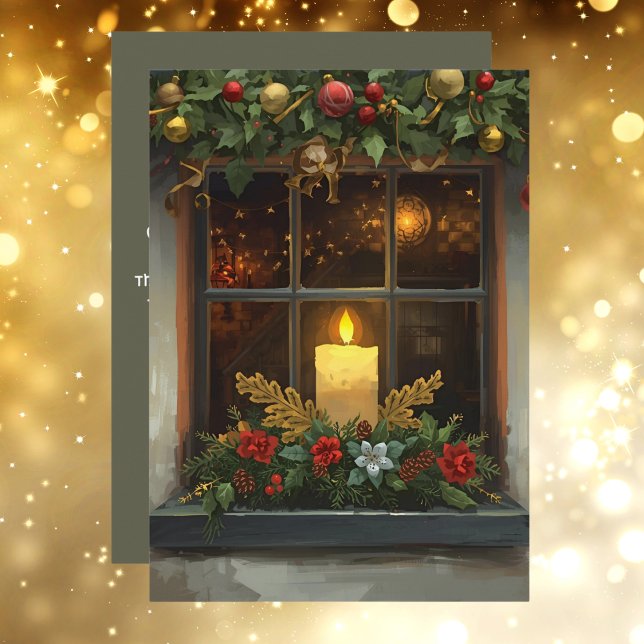 Irish Blessing Candle in Window Merry Christmas Holiday Card (Creator Uploaded)