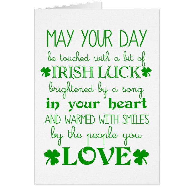 Irish Blessing card customize (Front)