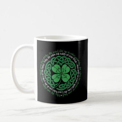Irish Blessing Celtic Knot 4_Leaf Clover Luck Vers Coffee Mug