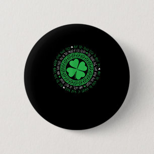 Irish Blessing Celtic Knot 4 Leaf Clover - St. Pat Button
