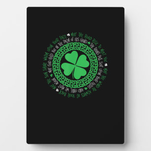 Irish Blessing Celtic Knot 4 Leaf Clover - St. Pat Plaque