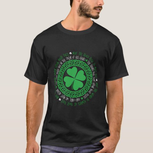 Irish Blessing Celtic Knot 4 Leaf Clover _ St Patr T_Shirt
