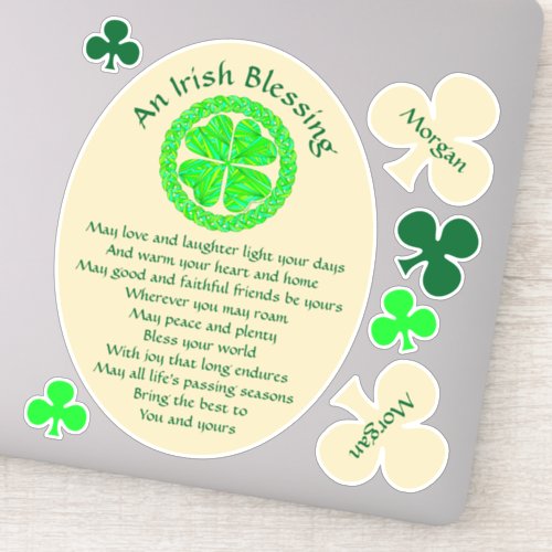 Irish Blessing Celtic Shamrock 7 Vinyl Decals