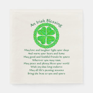 Irish Blessing Celtic Shamrock Party Medium Paper Napkins