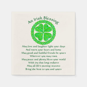 Irish Blessing Celtic Shamrock Party Small Paper Napkins