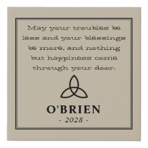 Irish Blessing Celtic Trinity Wedding Knot Faux Canvas Print