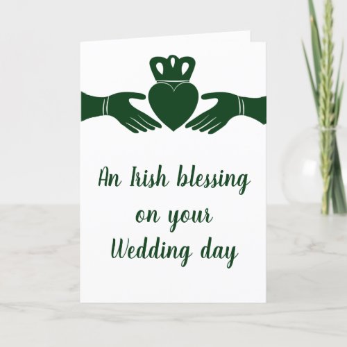 Irish Blessing Claddagh Heart Customizable Wedding Card