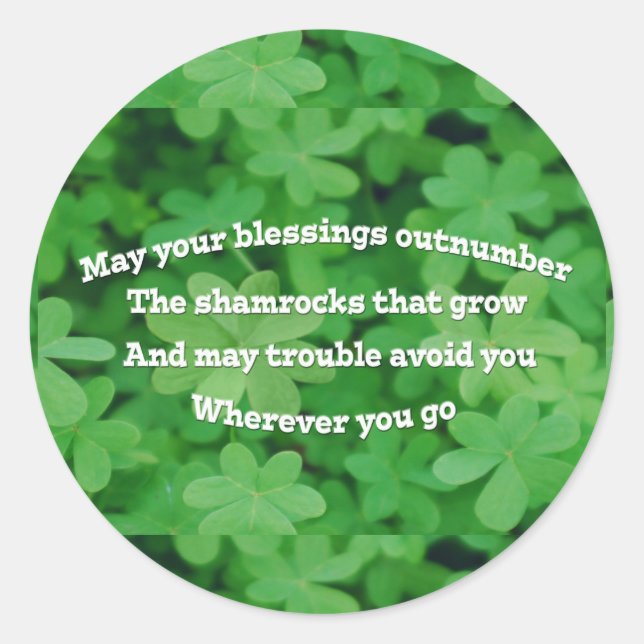Irish Blessing Classic Round Sticker (Front)