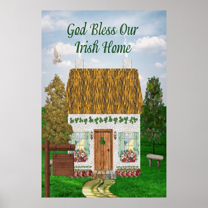 Irish Blessing Cottage Print