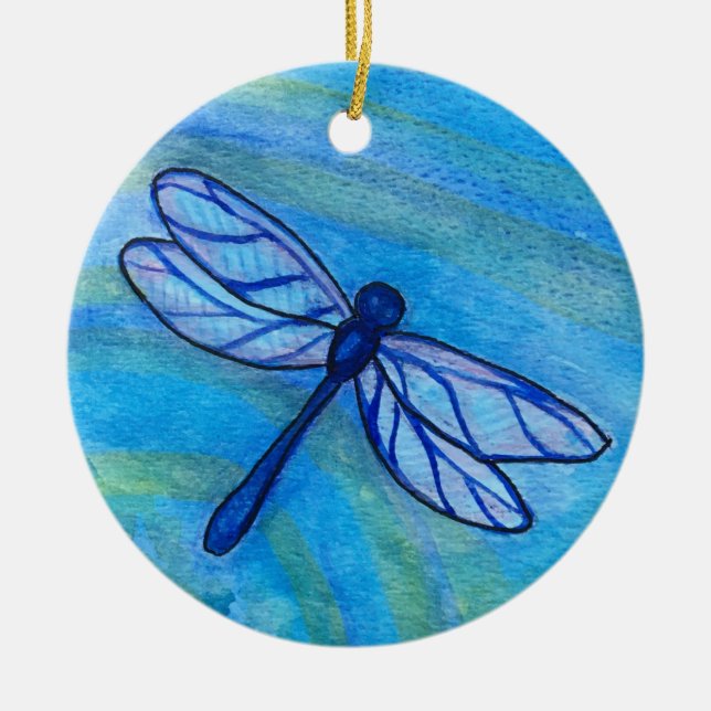 Irish Blessing Dragonfly Quote Ceramic Ornament (Front)