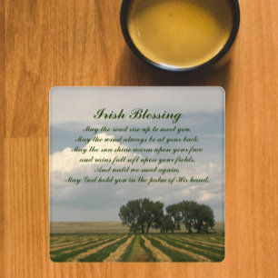 Irish Blessing Farmland Landscape Coaster Set