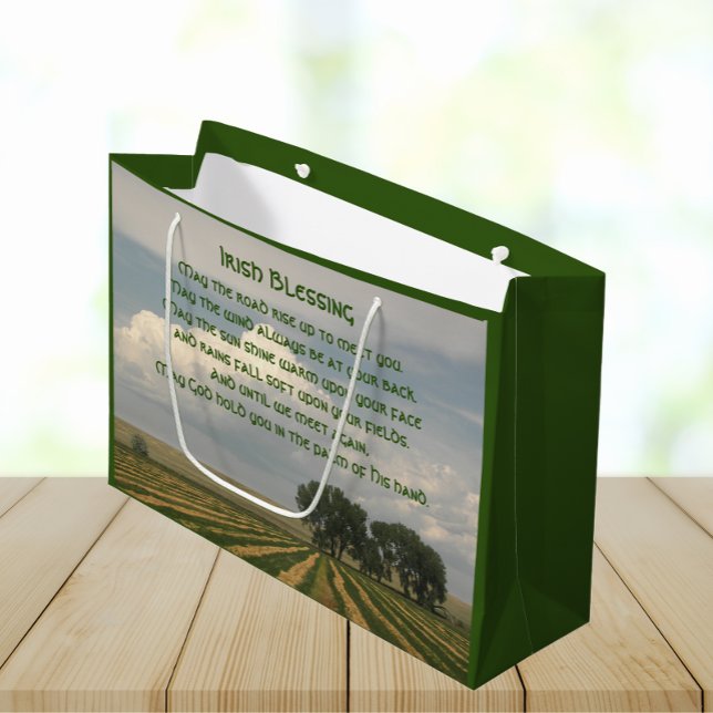 Irish Blessing Farmland Landscape Large Gift Bag (In Situ)