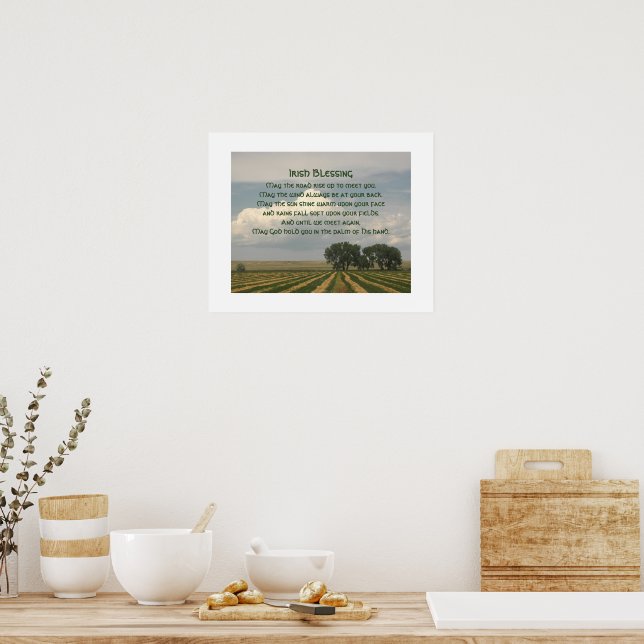 Irish Blessing Farmland Landscape Poster (Kitchen)