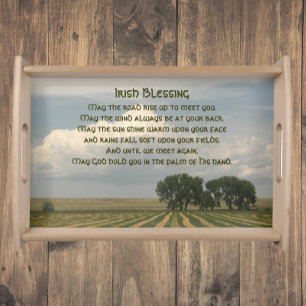 Irish Blessing Farmland Landscape Serving Tray