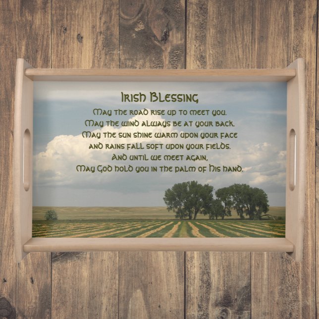 Irish Blessing Farmland Landscape Serving Tray (In Situ)