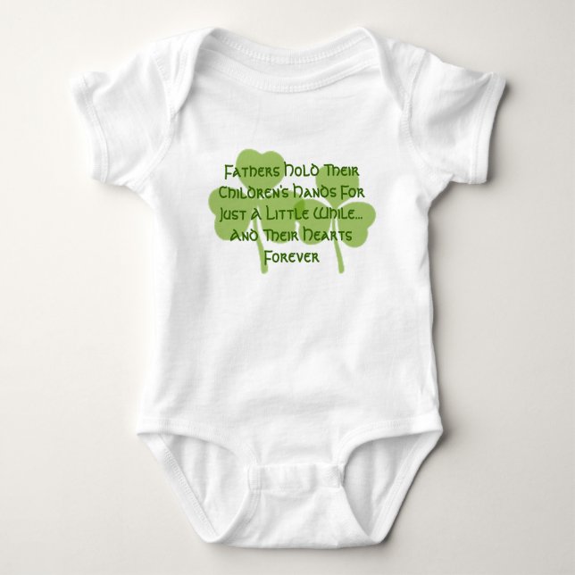 Irish Blessing Father's Hold Their Hearts Forever Baby Bodysuit (Front)