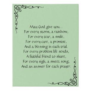 Irish Blessing Faux Canvas Print