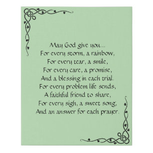 Irish Blessing Faux Canvas Print