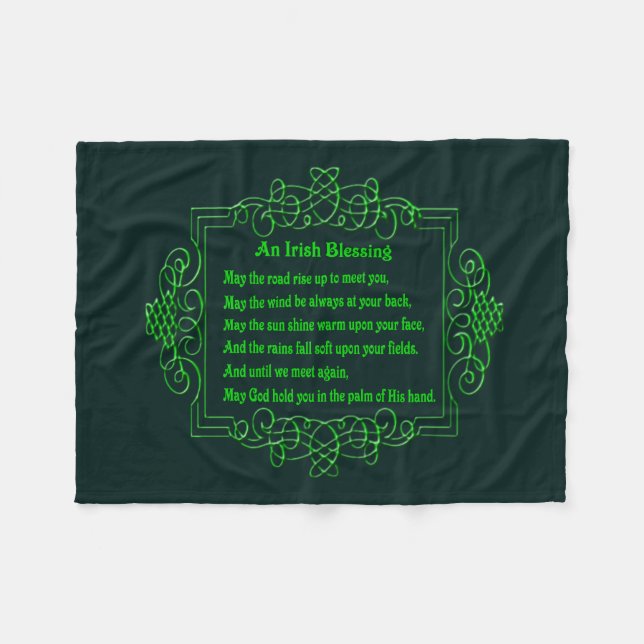 Irish Blessing Fleece Blanket (Front (Horizontal))