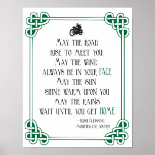 Irish Blessing for Bikers funny motorcycle Poster