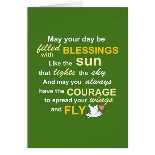 Irish Blessing for Courage - Typography in Green Cards (Front)