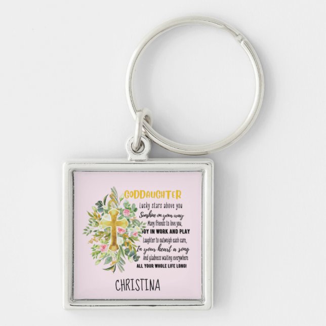 Irish Blessing For GODDAUGHTER - Personalized Gift Keychain (Front)