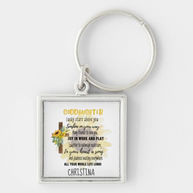 Irish Blessing For GODDAUGHTER - Personalized Gift Keychain (Front)